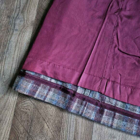 Vintage Wool Plaid A-Line Skirt Tartan Check High Waist 24" Lined Side Pockets - Picture 4 of 7